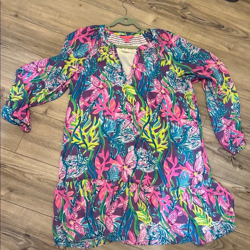 Lilly Pulitzer Lucee Dress in Party All the Tide size XL - Picture 3 of 5